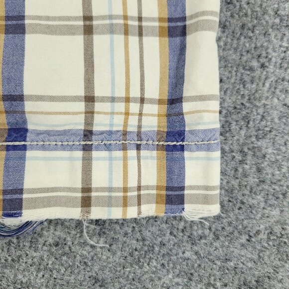 American Eagle Shorts Men's Size 36 Beige Plaid Chino Embroidered Logo Pockets - Picture 14 of 16